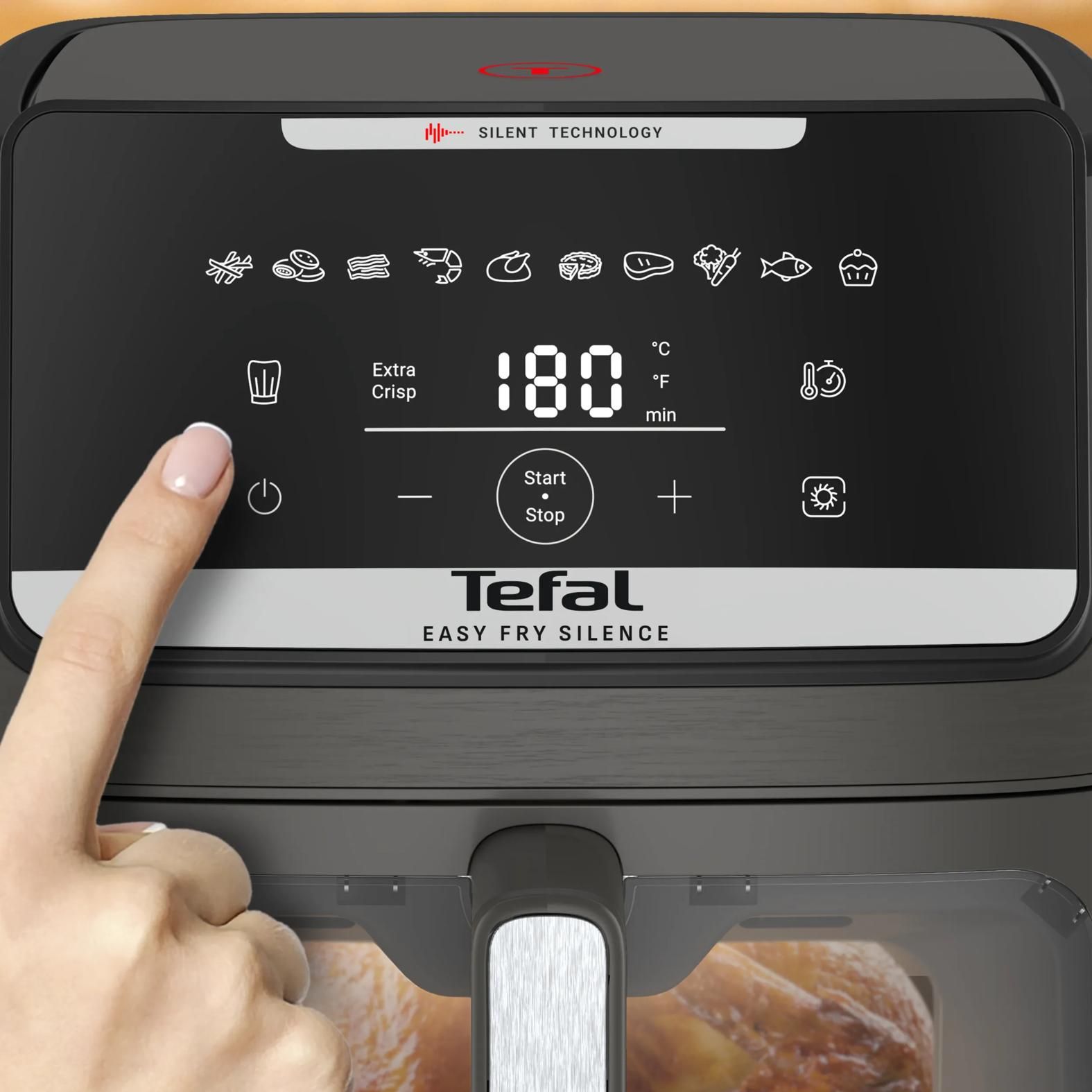 Tefal EY846H Heißluftfritteuse Easy Fry Silence Coal Vision (7L)