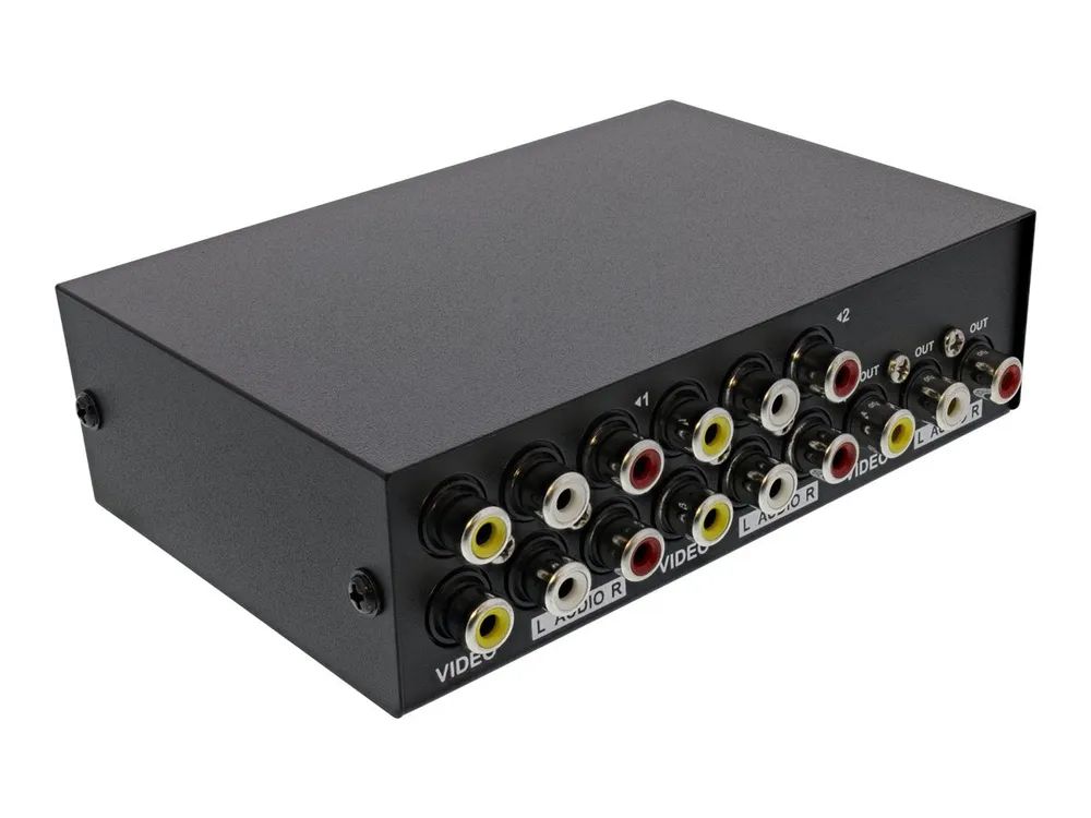 InLine AV Umschalter manuell 4-port - 3x Cinch IN/OUT
