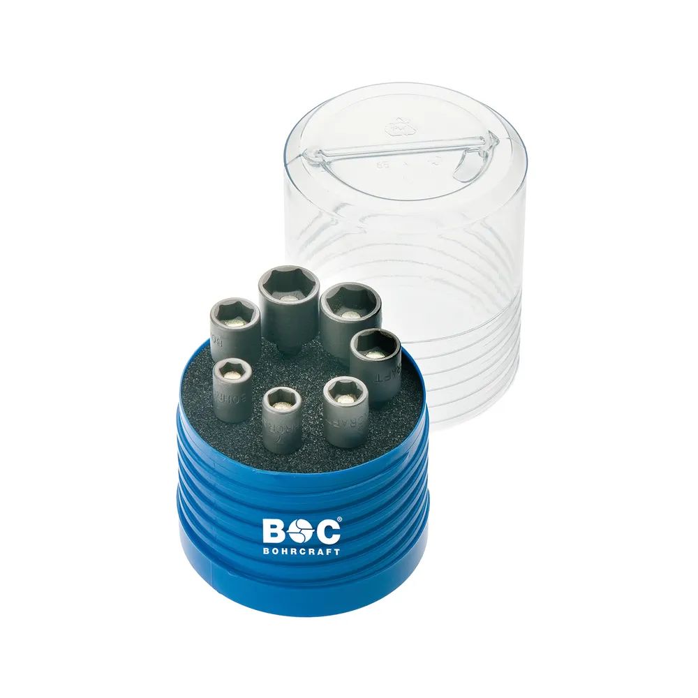 BOHRCRAFT Steckschlüssel-Satz m. Magnet 1/4sechskant f. Außensechskant 7-tlg.