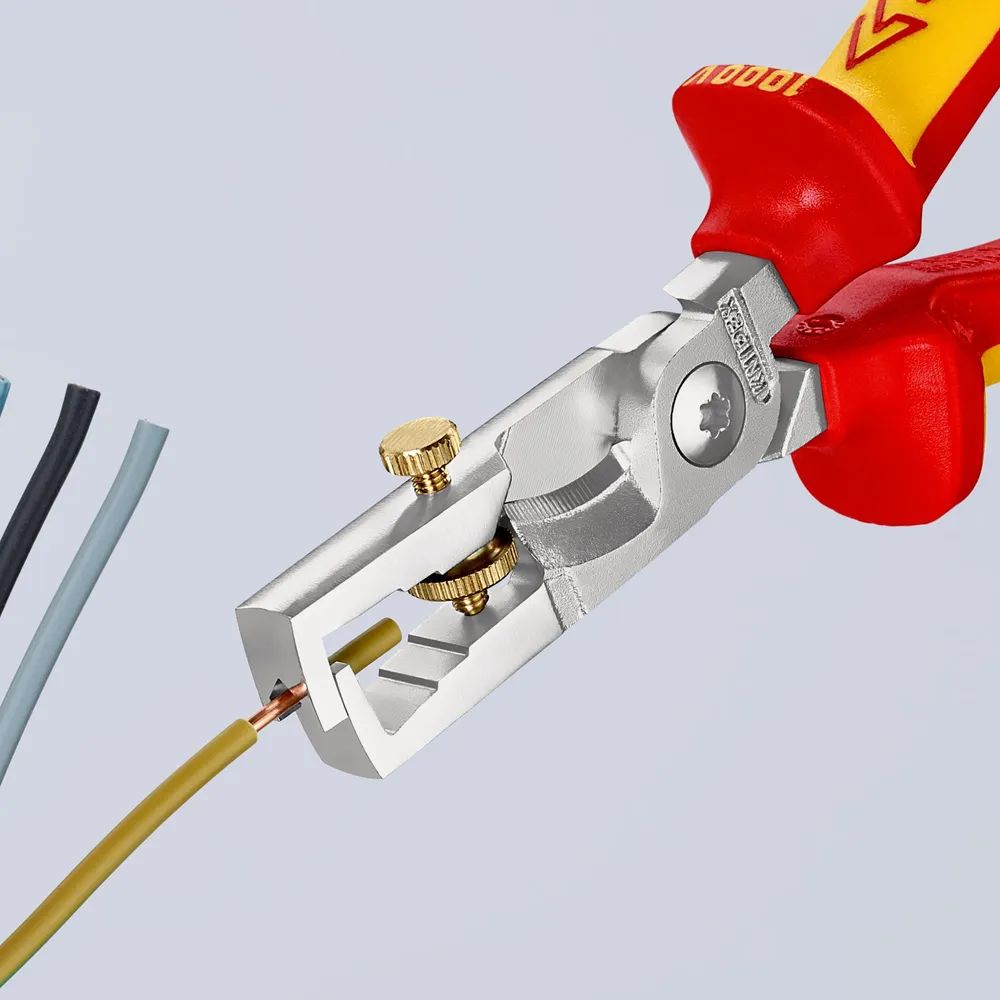 KNIPEX 13 66 180 T StriX® Abisolierzangen mit Kabelschere isoliert mit 2K-Hüllen 180 mm
