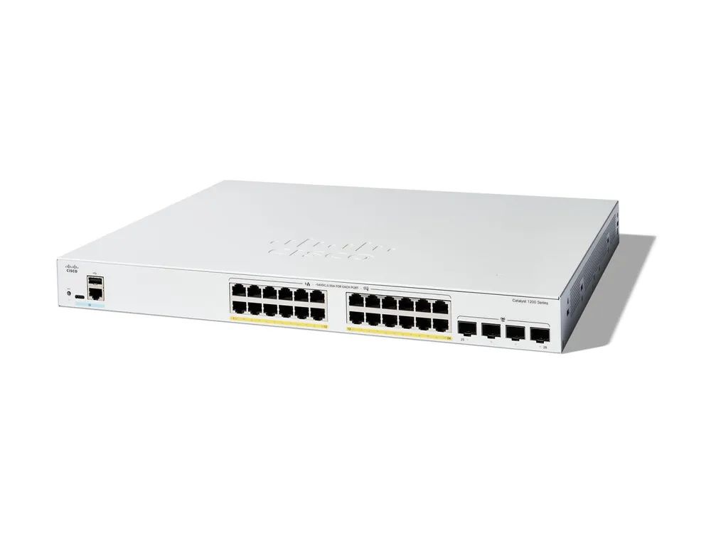 Cisco Catalyst 1200-24FP-4G - Switch - L3 - Smart - 24 x 10/100/1000 (PoE+)