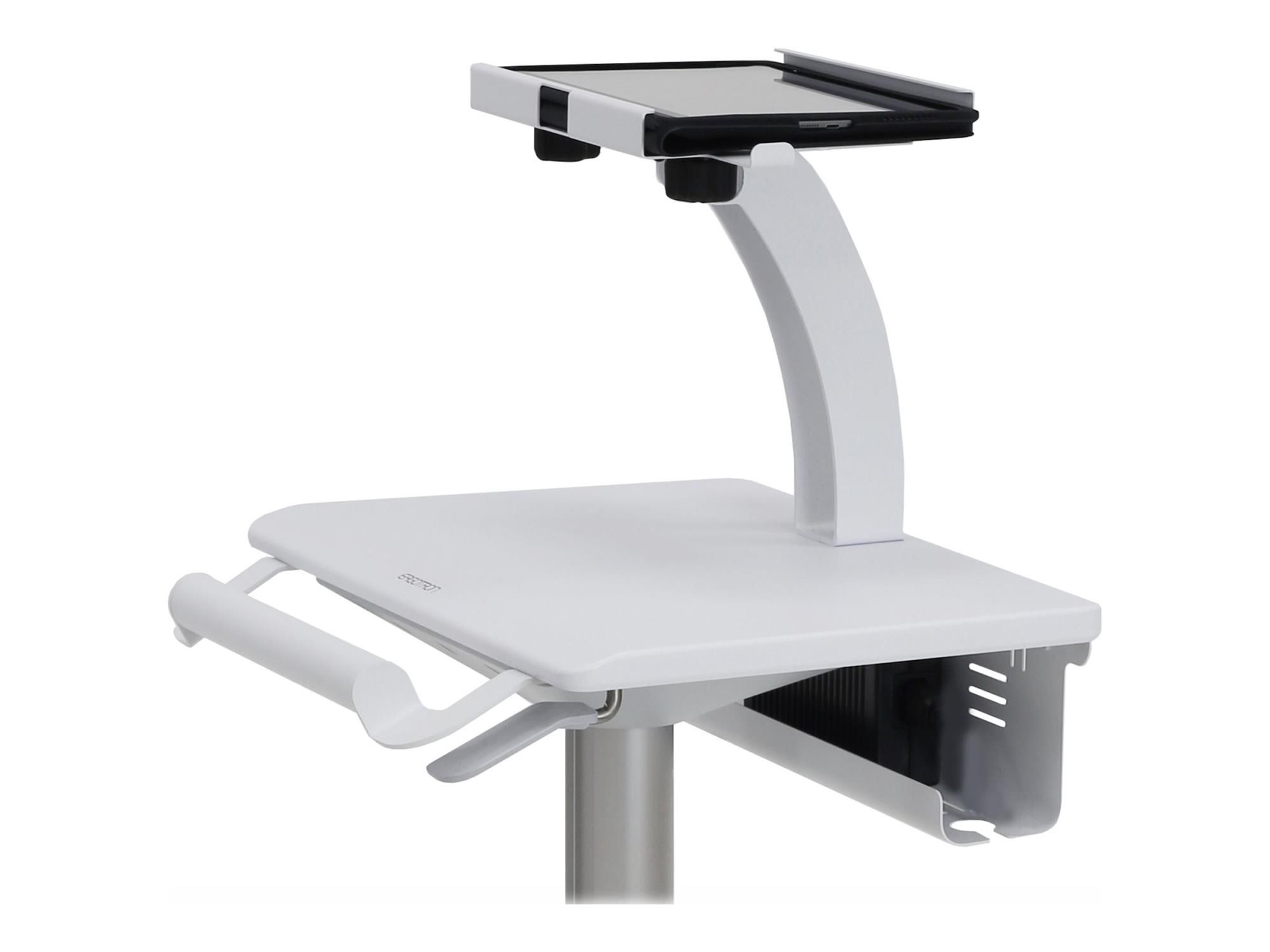 Ergotron Tablet Cart, SV10 - Wagen - für Tablet / Tastatur - medizinisch - Metall - weiß, Aluminium - Bildschirmgröße: bis zu 30,5 cm (bis zu 12 Zoll)