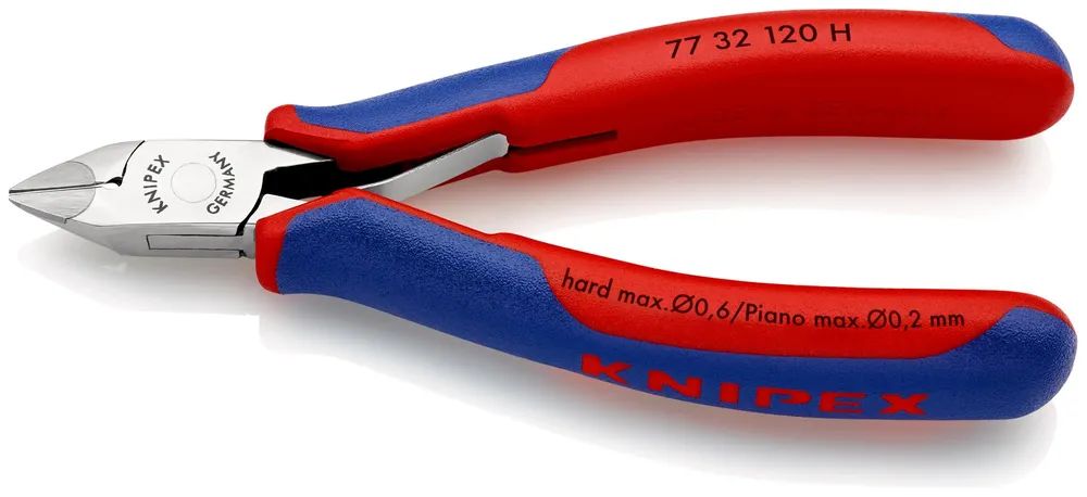 KNIPEX Elektronik-Seitenschneider mit eingesetzter Hartmetallschneide mit Mehrkomponenten-Hüllen 120 mm