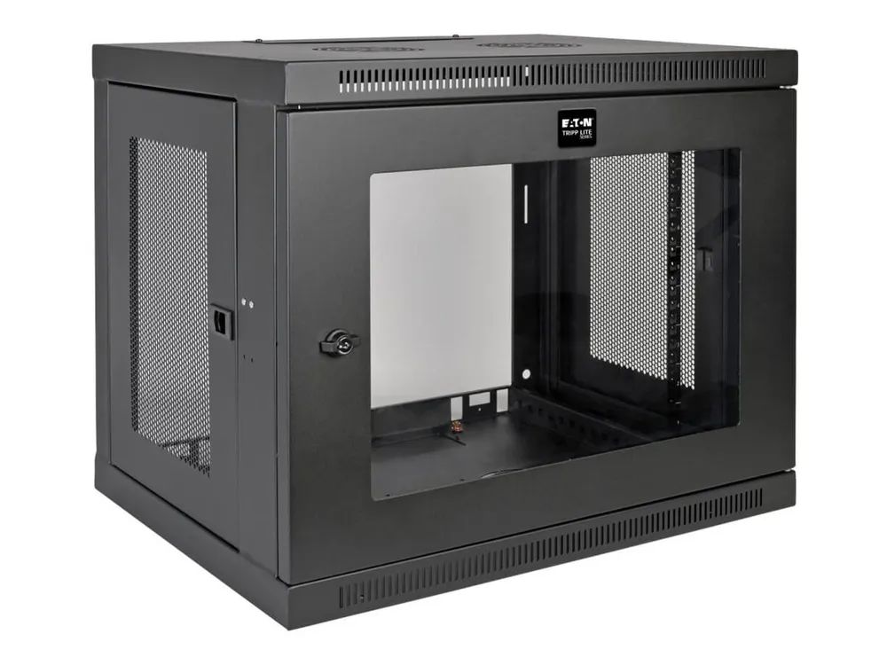 Tripp Eaton Tripp Lite Series 9U Wall Mount Rack Enclosure Server Cabinet w/ Acrylic Glass Front Door - Schrank Netzwerkschrank - geeignet für Wandmontage - Schwarz - 9U - 48.3 cm (19")