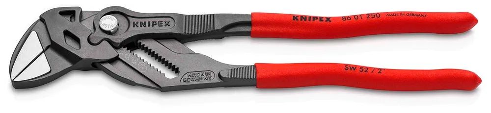KNIPEX Zangenschlüssel Zange und Schraubenschlüssel in einem Werkzeug mit rutschhemmendem Kunststoff überzogen grau atramentiert 250 mm