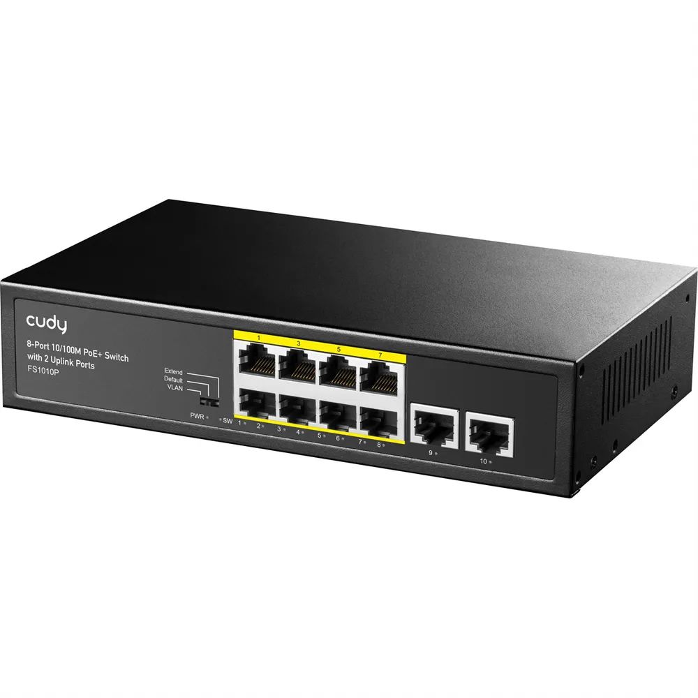 CUDY FS1010P - 3.0 - Switch - 8 x 10/100 + 2 x 10/100 (Uplink)