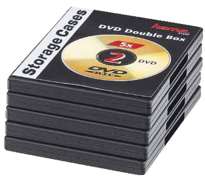 Hama DVD-Doppel-Leerhülle Standard, 5er-Pack, Schwarz