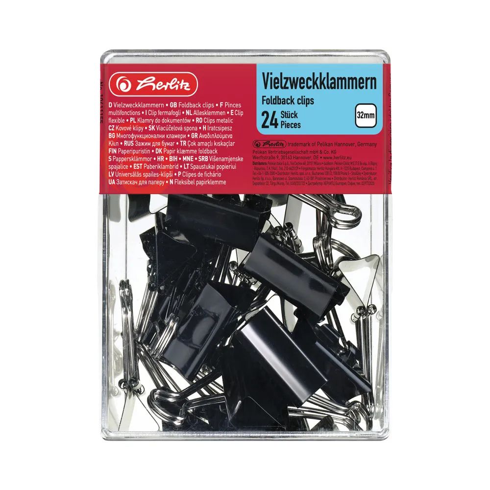 herlitz Vielzweckklammer 32mm schwarz 24 Stück