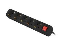 Lanberg Steckdosenleiste 5x Schuko mit Schalter schwarz - Steckdosenleiste