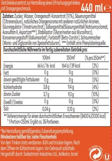 SodaStream drink mix Orange 440ml