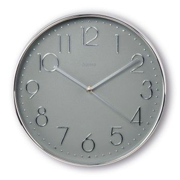 Wanduhr "Korsika", Ø 30 cm, ohne Ticken, Silber/Grau Open-Box