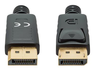 Manhattan DisplayPort 1.4 Cable, 8K@60hz, 2m, PVC Cable, Male to Male, With Latches, Fully Shielded, Black, Lifetime Warranty, Polybag - DisplayPort-Kabel - DisplayPort (M)