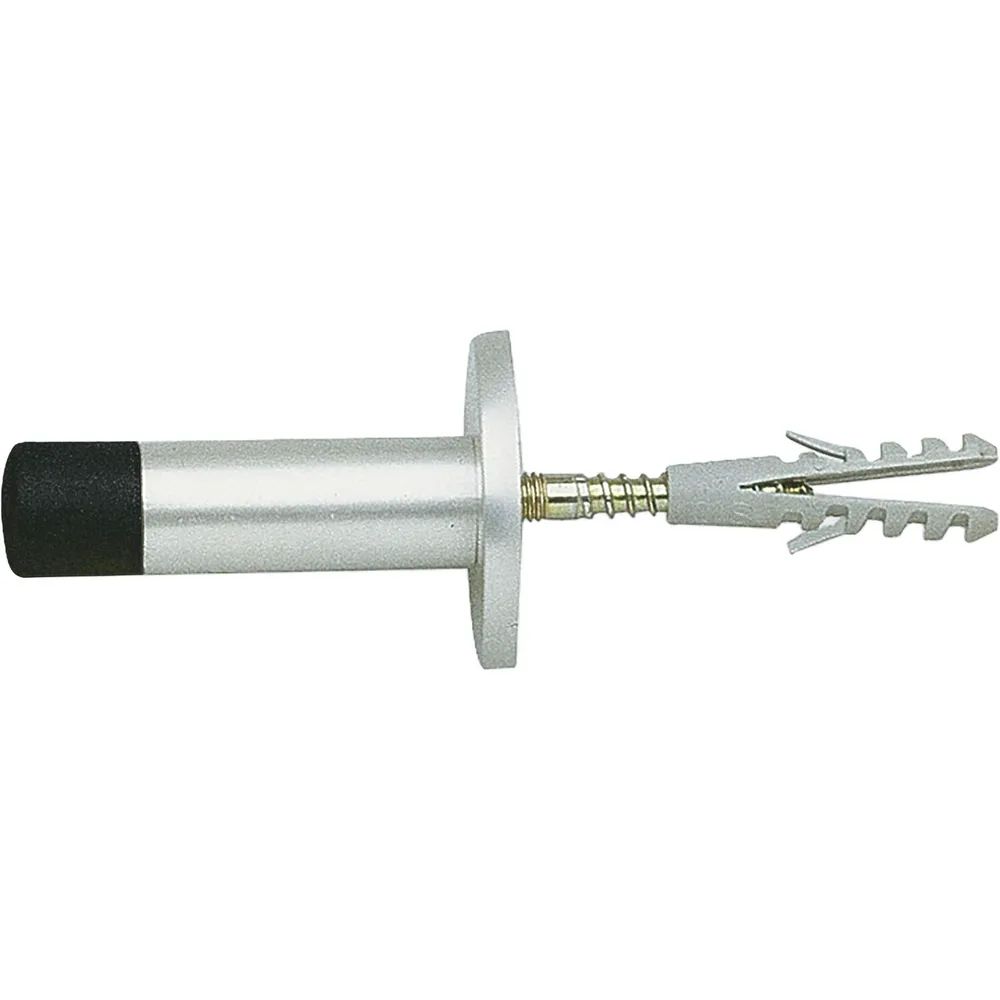 Rohrbacher Schlosswarenfabrik Wilh. Grundmann Gesellschaft m.b.H. GRUNDMANN Wandtürpuffer - ø 20 mm, L= 90 mm, mit Gummikappe, silber eloxiert
