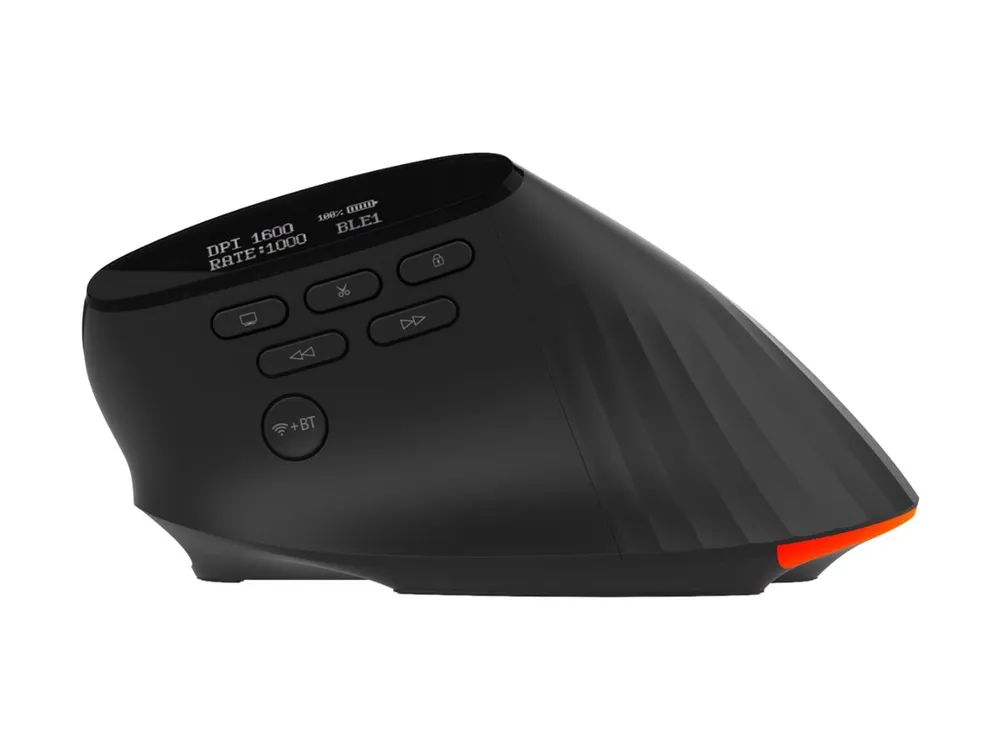 Acer Smart Fit - Maus - vertikal - ergonomisch - Laser - 10 Tasten - kabellos - 2.4 GHz, Bluetooth 5.0 - kabelloser Empfänger (USB)