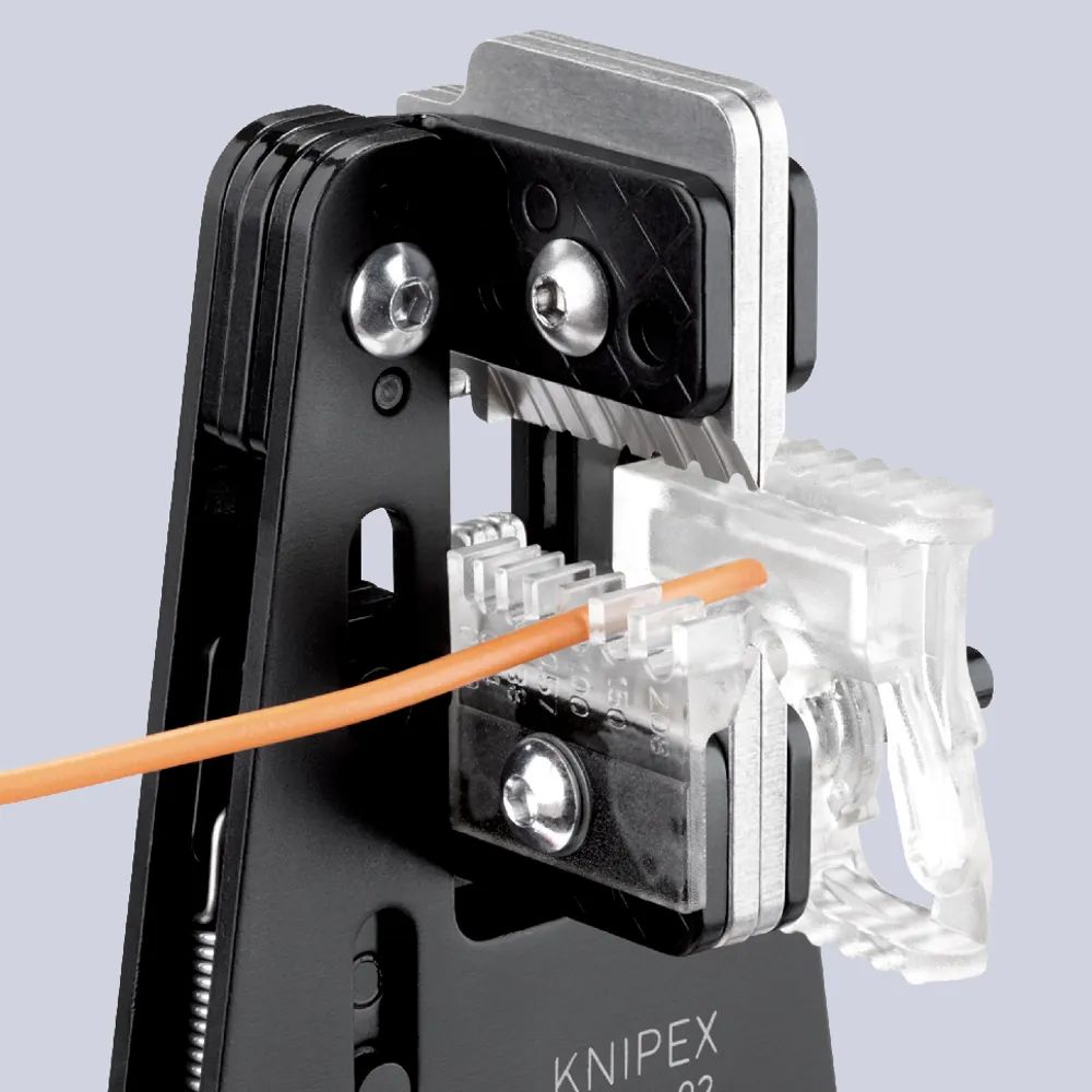 KNIPEX Präzisions-Abisolierzange mit Formmessern mit Mehrkomponenten-Hüllen brüniert 195 mm