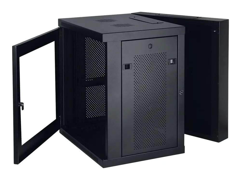 Tripp Eaton Tripp Lite Series 12U Wall Mount Rack Enclosure Server Cabinet Hinged Swinging Acrylic Window - Schrank Netzwerkschrank - geeignet für Wandmontage - Schwarz - 12U - 48.3 cm (19")