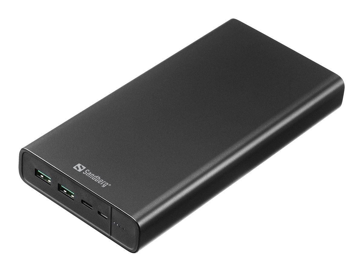 SANDBERG Powerbank - 38400 mAh - 142 Wh - 100 Watt - 3 A - PD - 3 Ausgabeanschlussstellen (24 pin USB-C, 2 x USB)