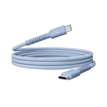 Fresh 'n Rebel USB-C zu USB-C silikon geflochtenes Kabel "FlexWave" 2m, 100W Vivid Blue