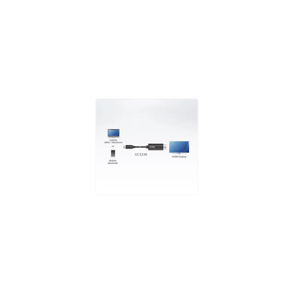 ATEN UC3238 - Video- / Audiokabel - 24 pin USB-C