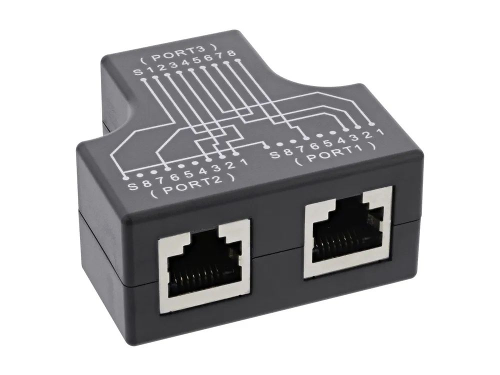 InLine Cat.5e STP T-Adapter (Port-Doppler) - RJ45 Buchse an 2x RJ45 Buchse