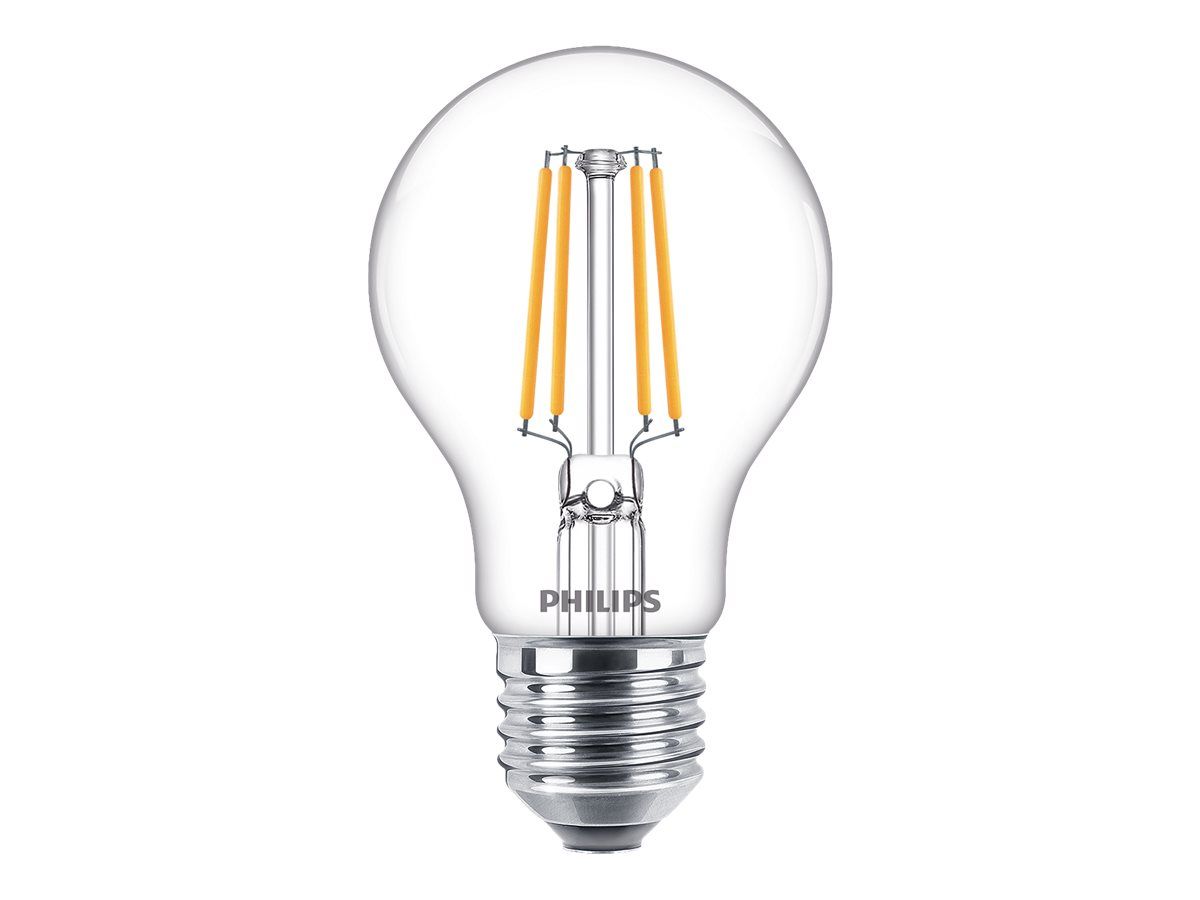 Philips Glühbirne mit LED-Filament - Form: A60 - klar Finish - E27 - 4.3 W (Entsprechung 40 W)