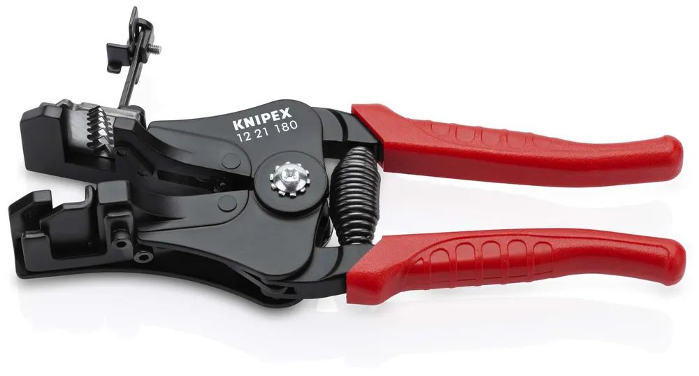 KNIPEX Abisolierzange mit Formmessern mit Kunststoff-Griffhüllen schwarz lackiert 180 mm