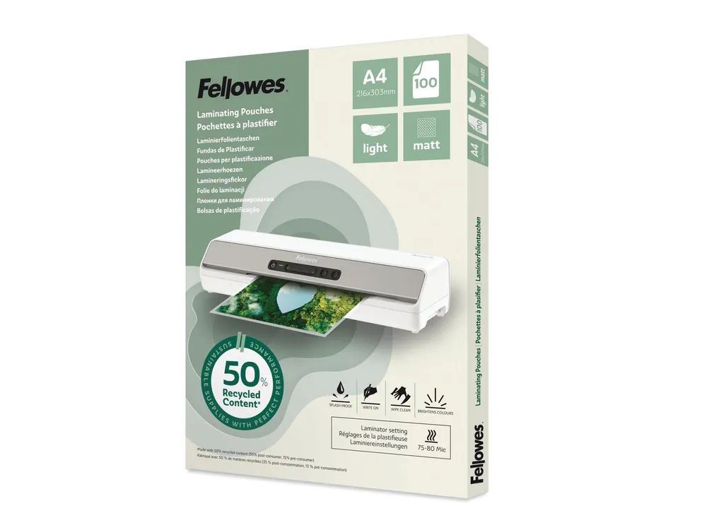 Fellowes 100er-Pack - Matte - Taschen für Laminierung