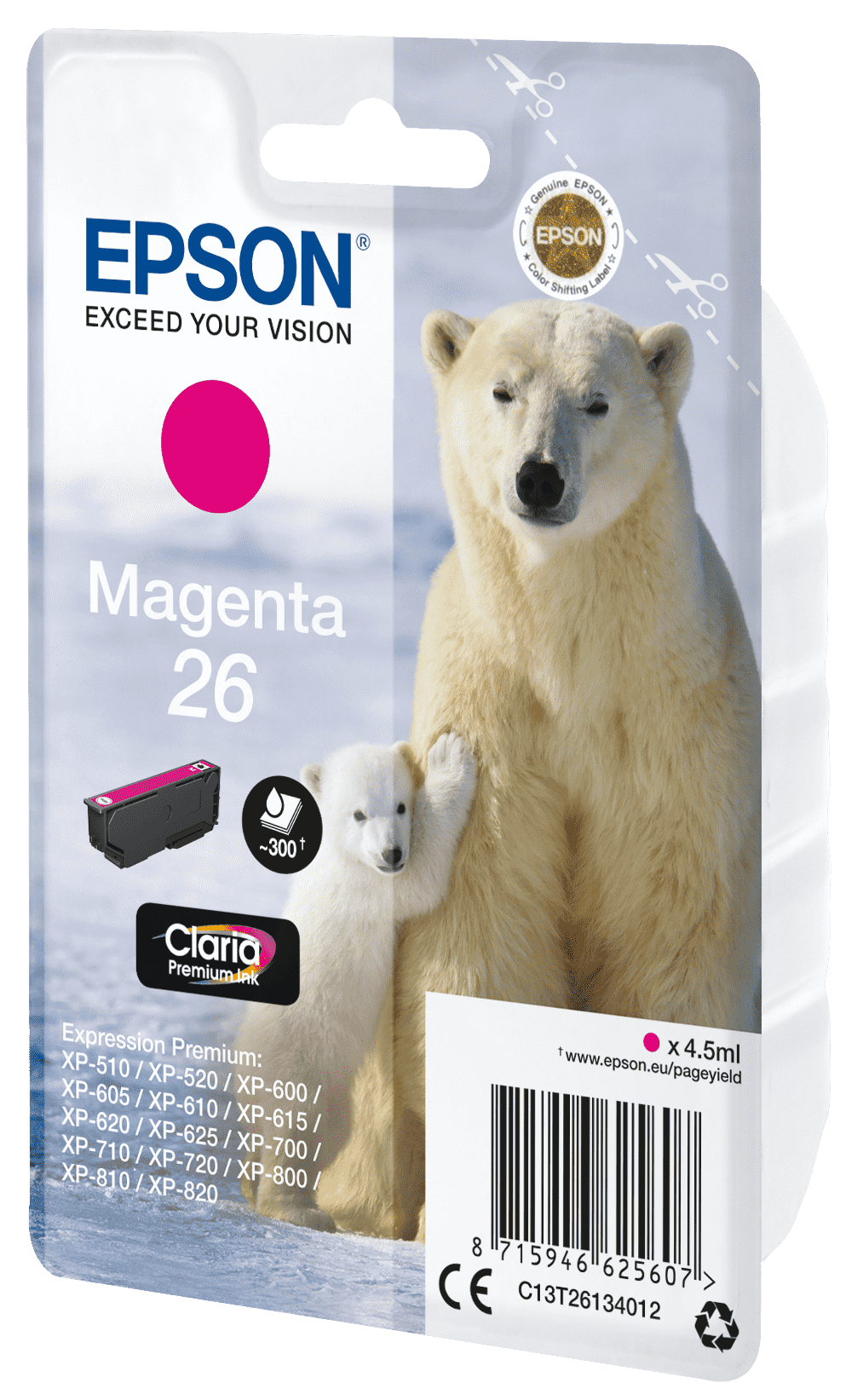 Epson 26 Tinte Eisbär Single, Standard, magenta