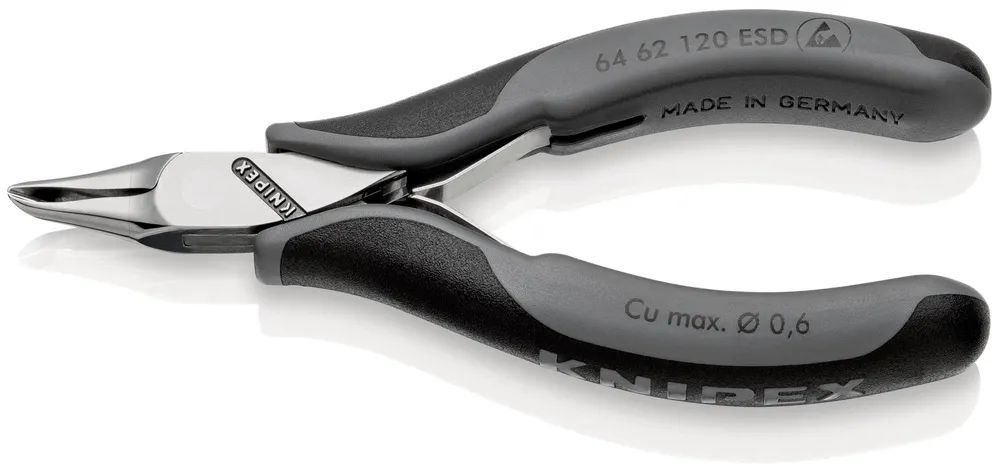 KNIPEX Elektronik-Vornschneider ESD mit Mehrkomponenten-Hüllen 120 mm