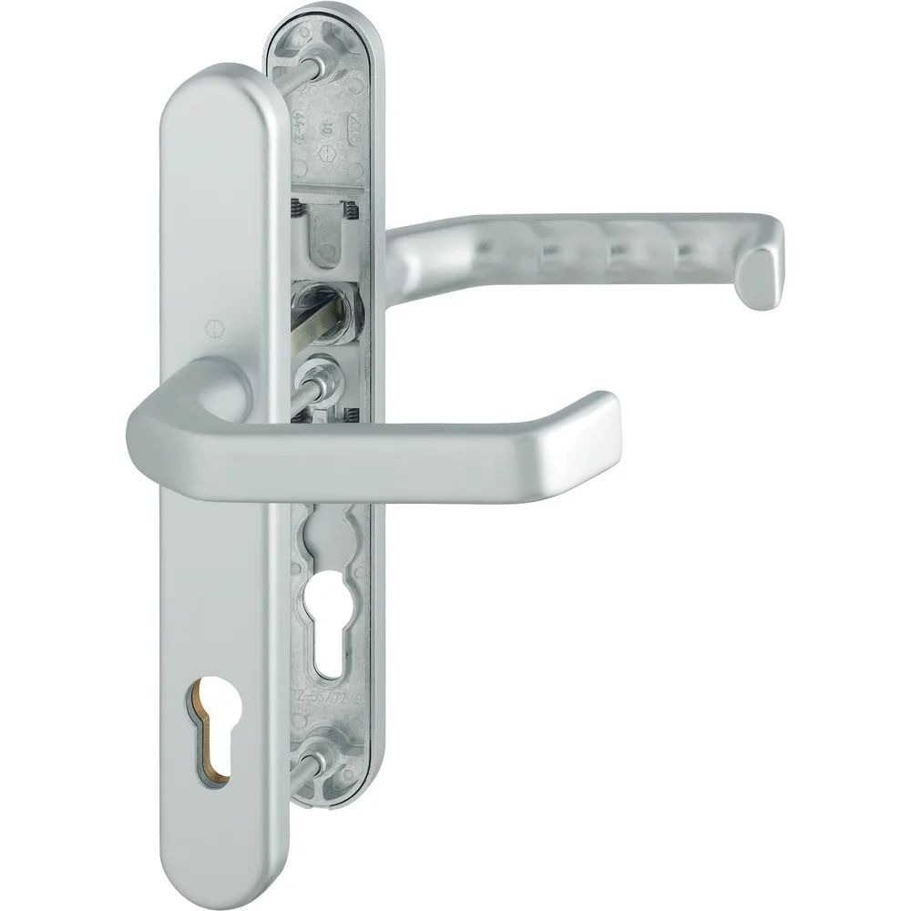Hoppe Drückergarnitur LIVERPOOL - Schmalschild PZ, 77-82, Aluminium silber eloxiert