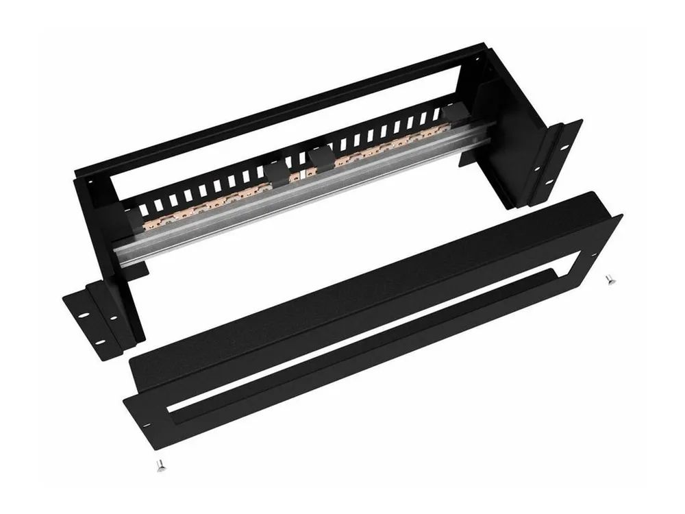 Lanview by Logon - Rack DIN rail panel - Schrankmontage - Schwarz, RAL 9005 - 3U - 48.3 cm (19")