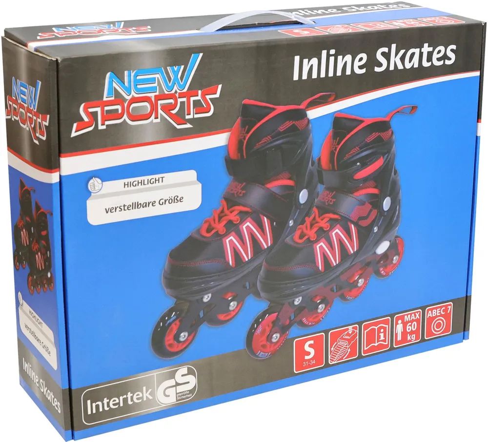 VEDES Großhandel GmbH - Ware NSP Inliner schwarz/rot ABEC 7, Gr.31-34
