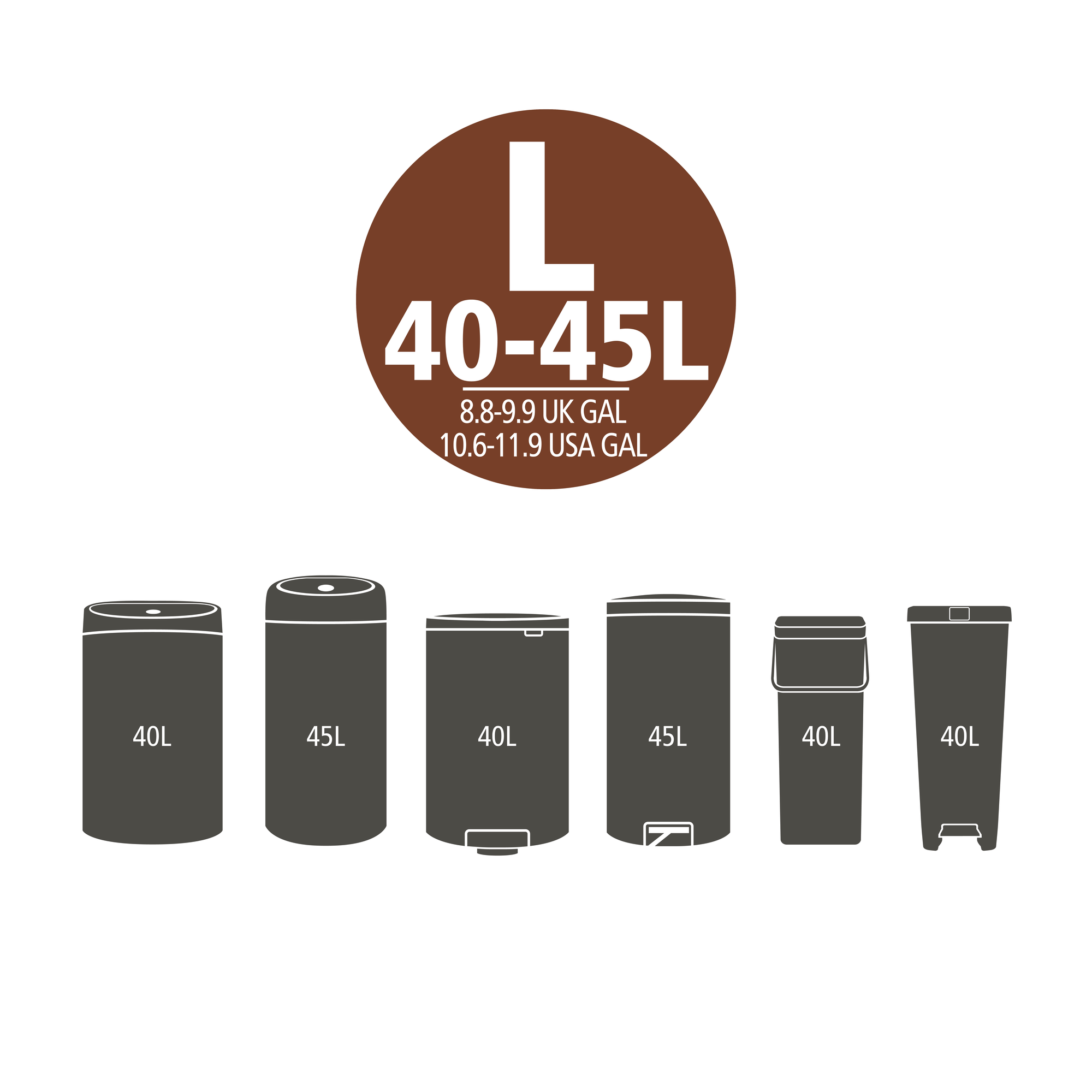 Brabantia Müllbeutel Spenderverpackung PerfectFit Beutel 40-45 L (L) 40Stk