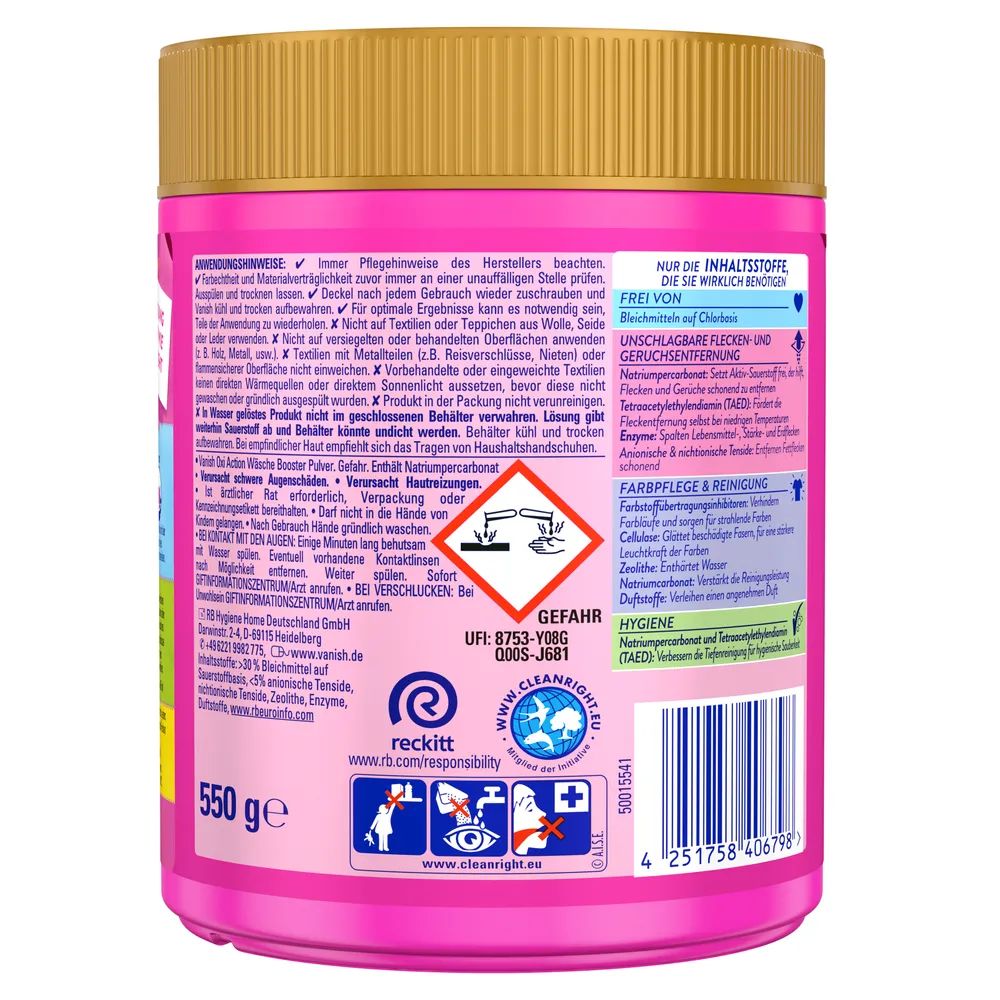 Vanish Gold Pulver Pink 550g        