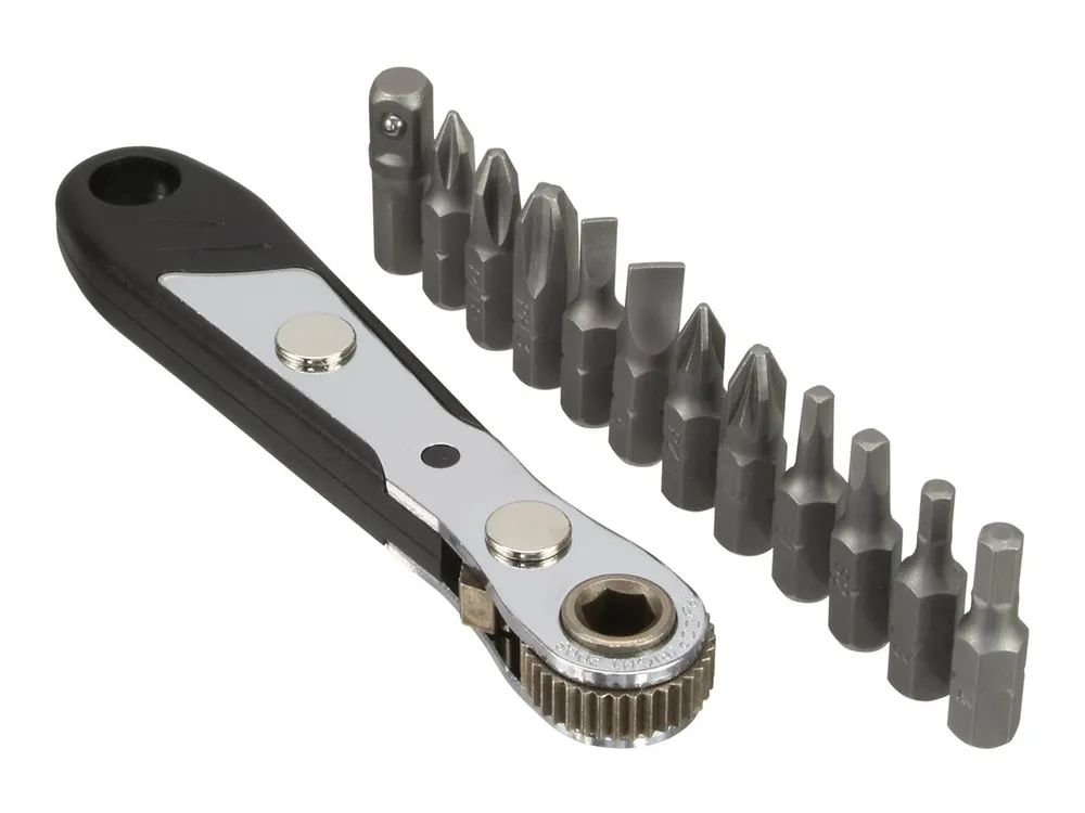 InLine Mini-Ratschen-Set - mit 12-teiligem Bitsatz