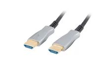 Lanberg CA-HDMI-20FB-0500-BK - 50 m - HDMI Typ A (Standard) - HDMI Typ A (Standard) - 3D - 18 Gbit/s - Schwarz - Silber
