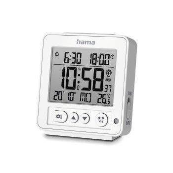 Hama Digitaler Funkwecker "Rhodos", LCD, Weiß
