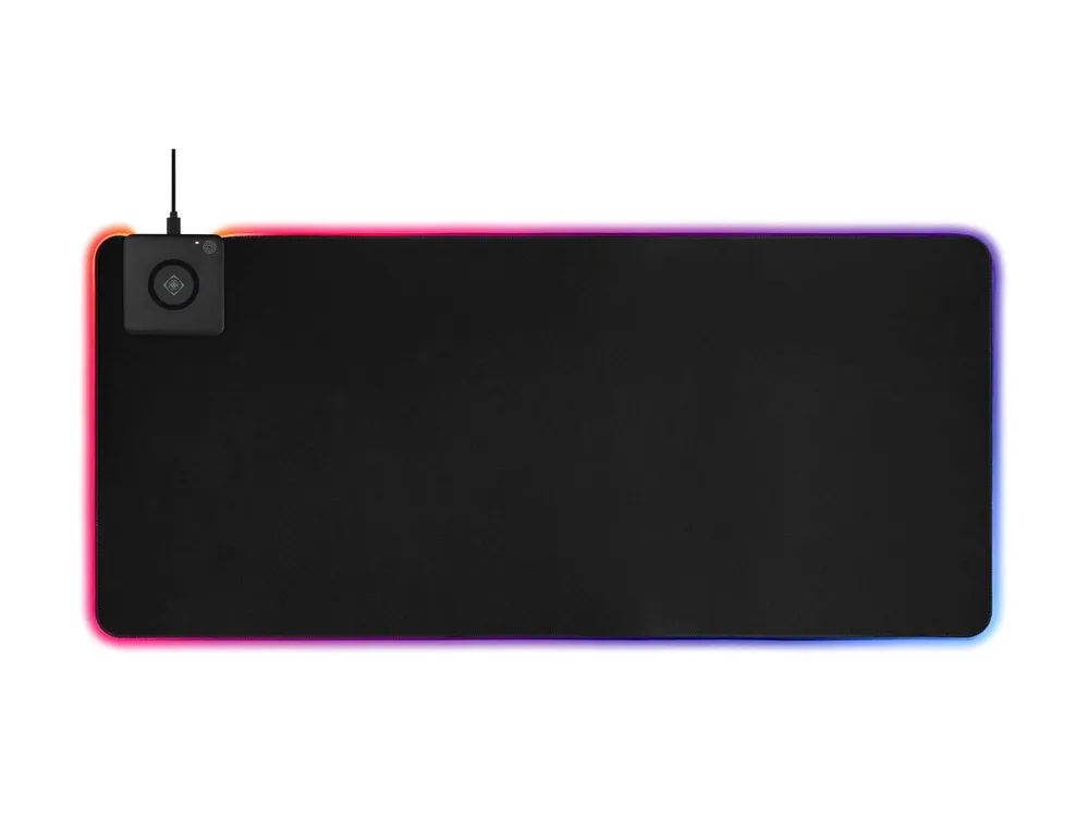 Deltaco Gaming GAM-092 - Beleuchtetes Tastatur- und Mauspad - mit RGB-Beleuchtung, induktives Laden (10 W max.)