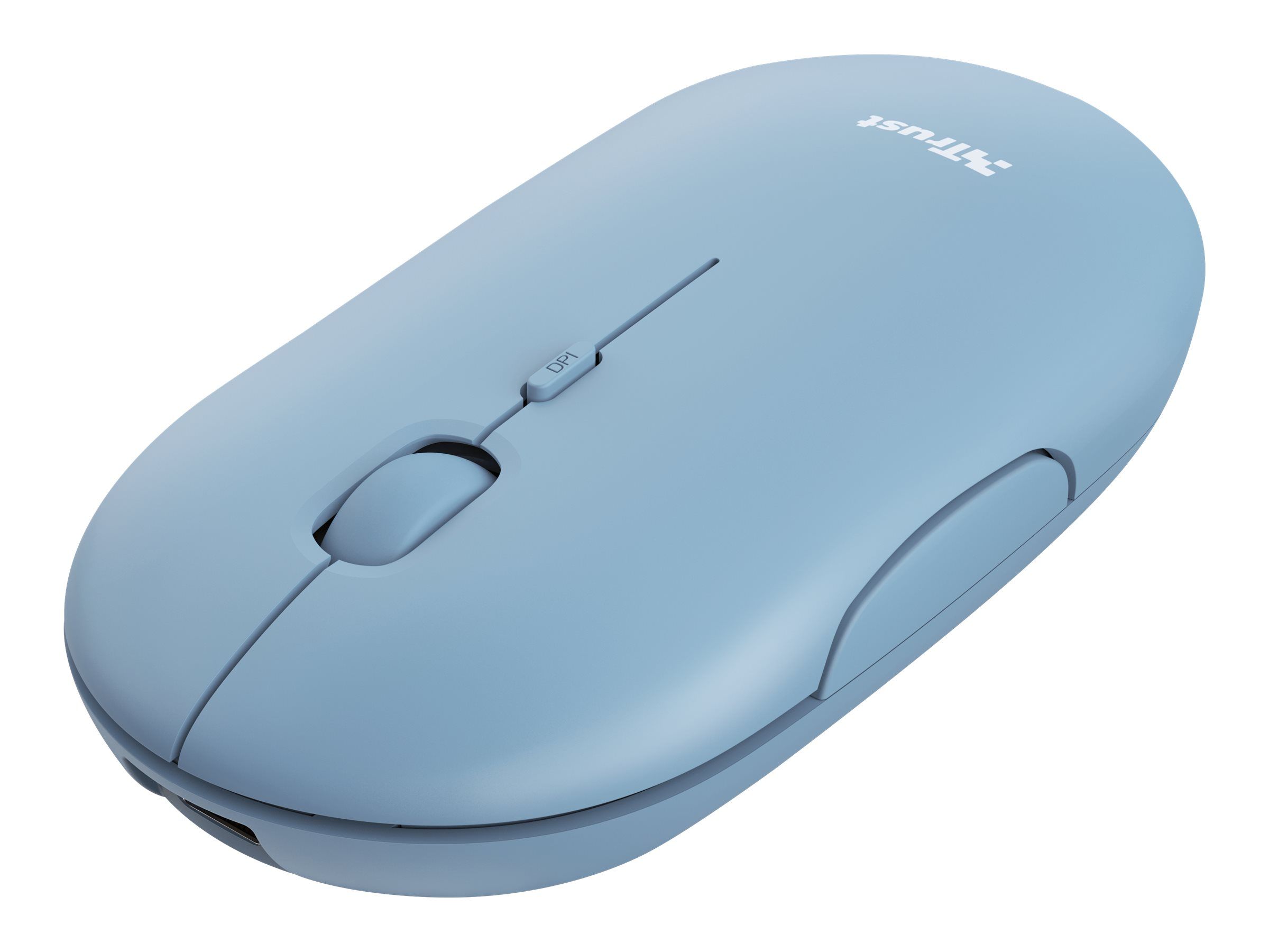 Trust Puck - Maus - rechts- und linkshändig - optisch - 4 Tasten - kabellos - Bluetooth, 2.4 GHz - kabelloser Empfänger (USB)