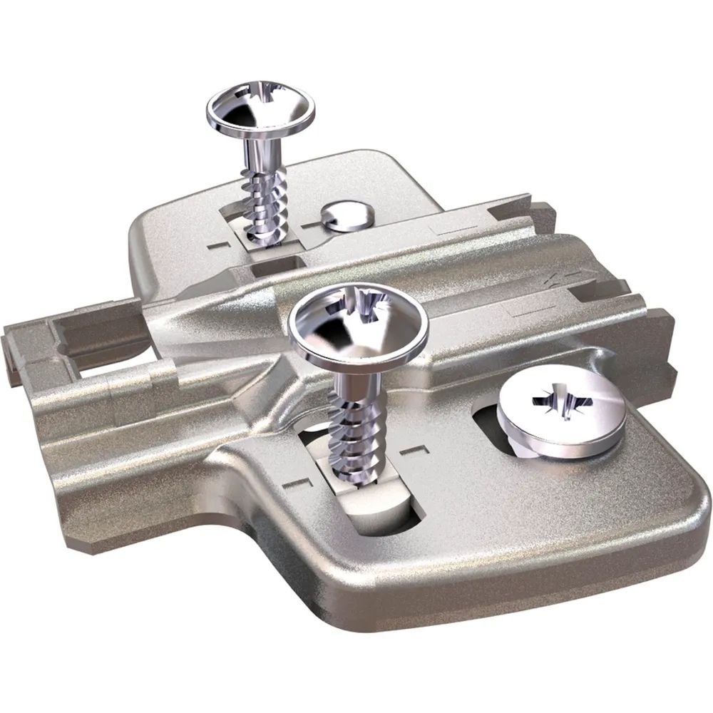 HETTICH Exzenter Kreuzmontageplatte asym, Spezialschraube, Distanz 1,5 mm