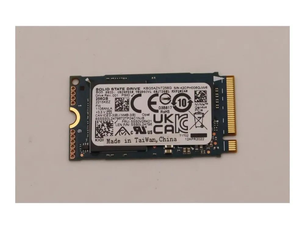 Lenovo KIOXIA - SSD - verschlüsselt - 256 GB - intern - M.2 2242 - PCIe 4.0 x4 (NVMe)