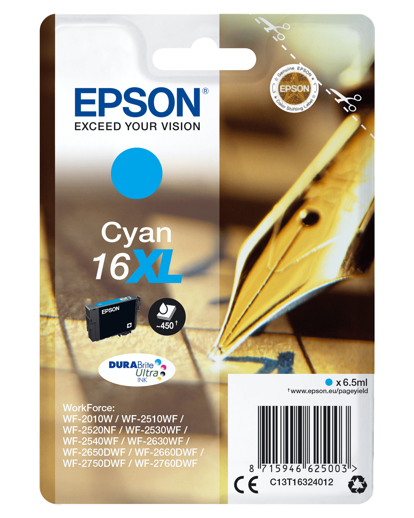Epson 16 Tinte Füller Single, XL, cyan