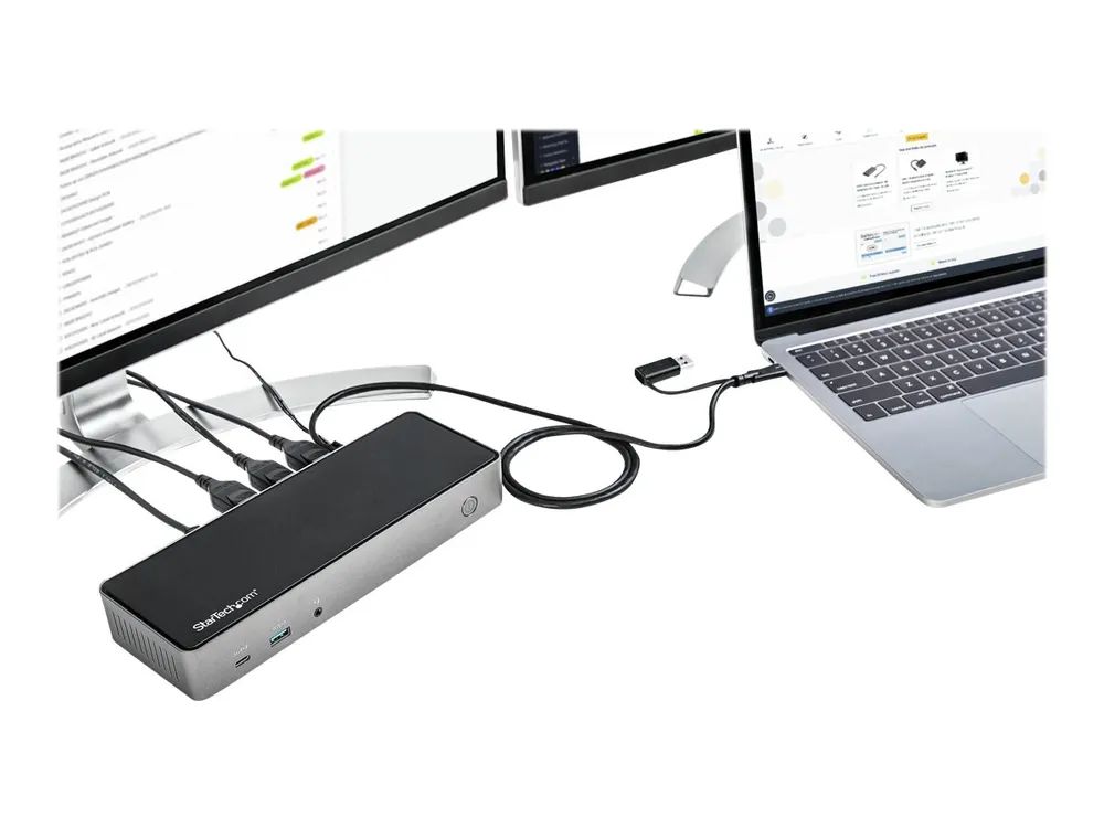 StarTech.com USB-C USB-A Dock - Hybrid Universal Triple Monitor Laptop Docking Station DP & HDMI 4K 60 Hz