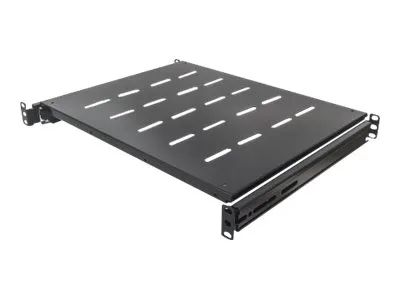 Intellinet 19" Ausziehbarer Fachboden, 1 HE, geeignet für Schränke mit 600 bis 800 mm Tiefe, Ablagefläche 350 mm Tiefe, schwarz - Rack - Regal - Schwarz, RAL 9005 - 1U - 48.3 cm (19")