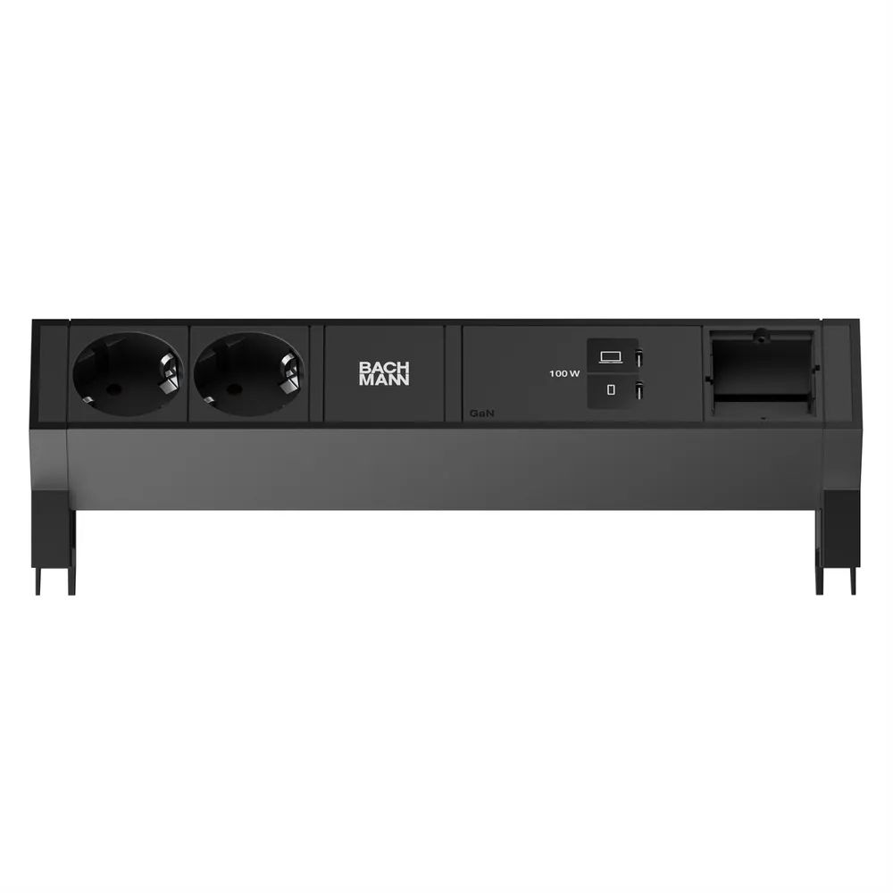 BACHMANN DESK2 2xCEE7/3 1xUSB C/C 100W, 1xCM 1,0m RAL9005