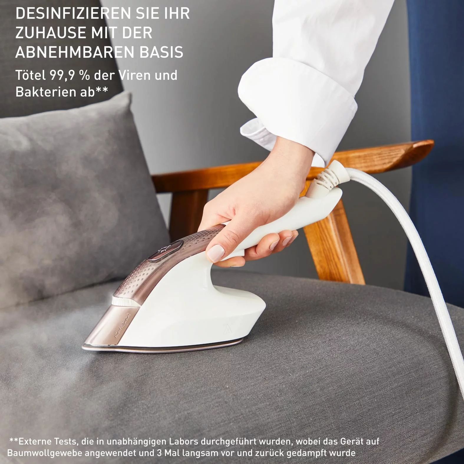Tefal All-in-One Dampfbügellösung IXEO Vision - Weiß und Zimtrosa