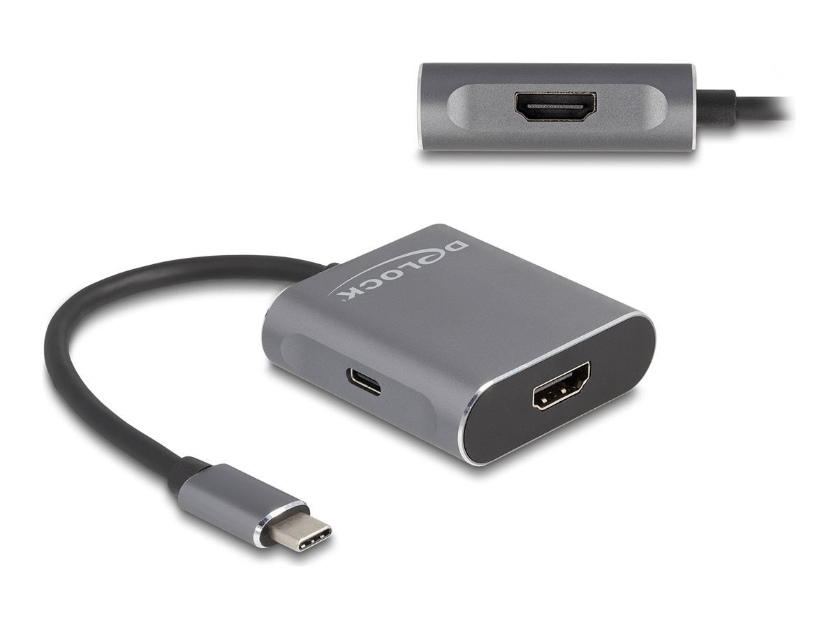 Delock USB Type-C Splitter DP Alt Mode zu 2 x HDMI MST mit PD