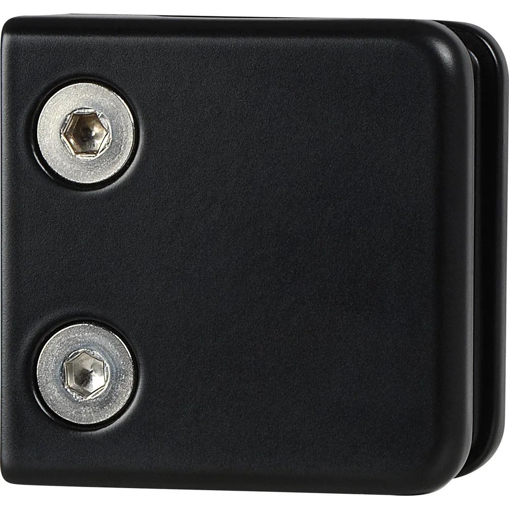 CROSO Glasklemmbeschlag für Vierkantrohr,eckig 53x53x29mm, schwarz matt RAL9005