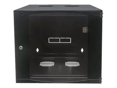 Intellinet Network Cabinet, Wall Mount (Double Section Hinged Swing Out), 9U, Usable Depth 385mm/Width 465mm, Black, Flatpack, Max 30kg, Swings out for access to back of cabinet when installed on wall, 19", Parts for wall install (eg screws/rawl plug