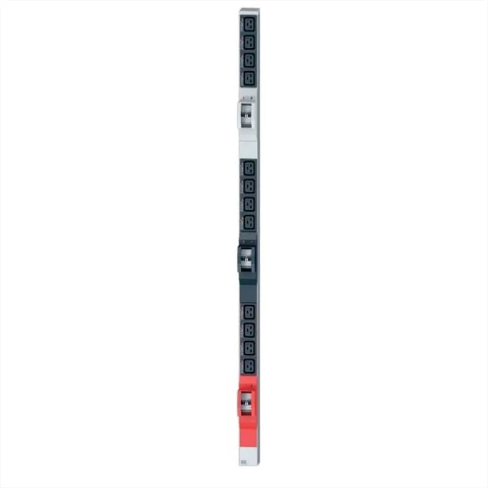 BACHMANN IT PDU ALU 1HE 12xC19 6xLeitungsschutzschalter Stecker CEE 3L+N+PE 32A rot